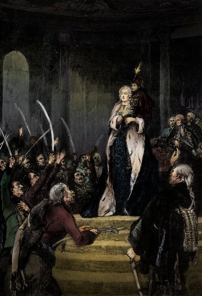 Maria Theresa and the Hungarian Parliament by Unknown